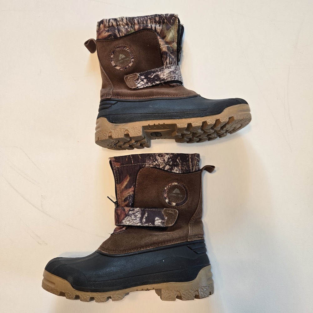 Ozark Trail Camo Zip Up Insulated‎ Rubber Boots Size 4